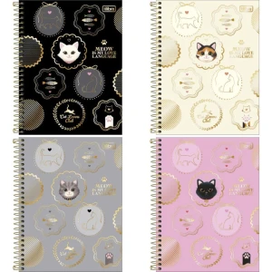 Caderno 10x1 Cp.dura Colegial Purrfect Cats 120fls 177x240mm