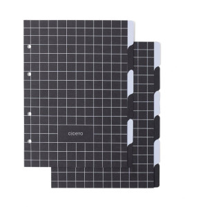 Fichario Cartonado Jardim Preto 170x240mm-126840-22323