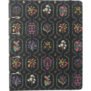 Fichario Cartonado Jardim Preto 170x240mm