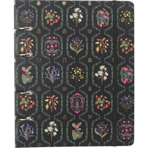 Fichario Cartonado Jardim Preto 170x240mm