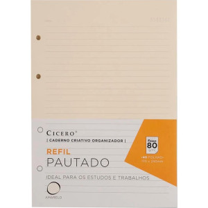 Caderno Criativo Refil Pautado 40f 80g 170x240