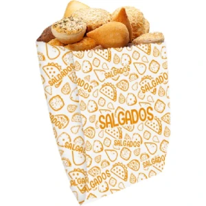 Embalagem Para Alimentos Saco Fundo Salgados 18x11x5cm