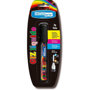 Giz Liquido Preto 5mm 8g Ponta Dupla