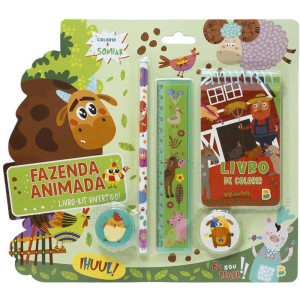 Kit Escolar Fazenda Animada C/4 Pecas