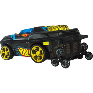 Mochila Infantil Com Rodinha Hotwheels Night Shifter Preto C/motor Dourado-126101-21978