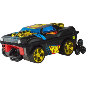 Mochila Infantil Com Rodinha Hotwheels Night Shifter Preto C/motor Dourado-126101-75238