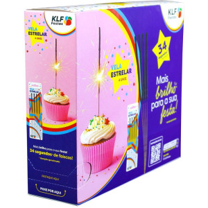 Vela Para Aniversario Estrelar C/04unds 139mm-126629-22874