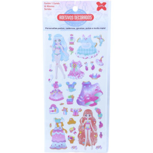 Adesivos Decorados 10x24cm. Girls Cartela Sortida-126634-30203