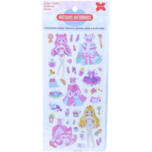 Adesivos Decorados 10x24cm. Girls Cartela Sortida-126634-42052