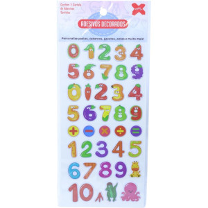Adesivos Decorados 10x24cm. Letras E Num Cart.sor-126635-22056