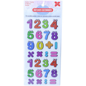 Adesivos Decorados 10x24cm. Letras E Num Cart.sor-126635-38533