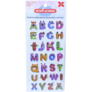 Adesivos Decorados 10x24cm. Letras E Num Cart.sor-126635-46550