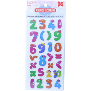 Adesivos Decorados 10x24cm. Letras E Num Cart.sor-126635-46753
