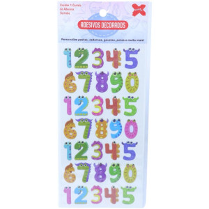 Adesivos Decorados 10x24cm. Letras E Num Cart.sor-126635-53697