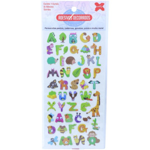 Adesivos Decorados 10x24cm. Letras E Num Cart.sor-126635-61122