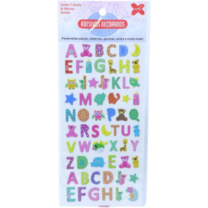 Adesivos Decorados 10x24cm. Letras E Num Cart.sor-126635-72921