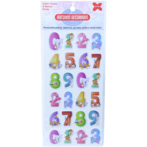 Adesivos Decorados 10x24cm. Letras E Num Cart.sor-126635-87045