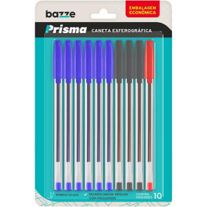 Caneta Esferografica Bazze Prisma 6az/3pt/1vm 1.0mm
