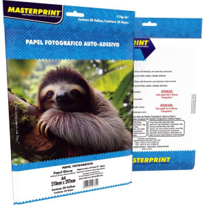 Papel Fotografico Inkjet A4 Glossy 115g Auto Adesivo