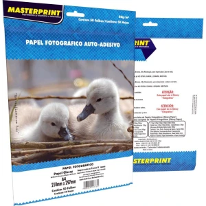 Papel Fotografico Inkjet A4 Glossy 80g Auto Adesivo