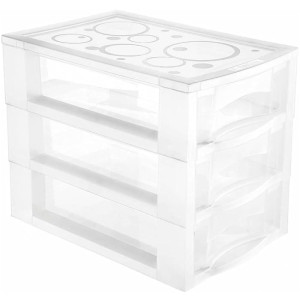 Gaveteiro Cristal Plastico Medio 3gvts