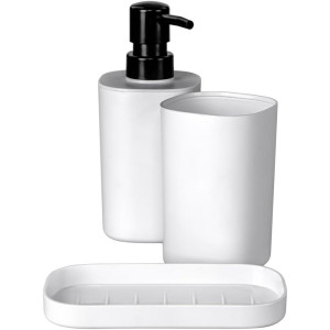 Utensilios Para Banheiro Kit Banho 3 Pecas Branco