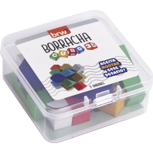 Borracha Decorada Cubo 3d Sortido