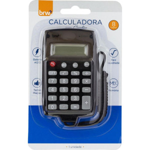 Calculadora De Bolso 8 Digitos Com Cordao Preta-128031-55084