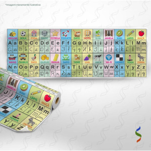 Tnt Estampado 1,40m 40g Painel Educativo Alfabeto Picotado 1,40mx1,03m-126132-98206