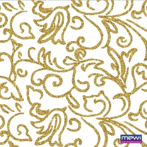 Tnt Estampado 1,40m 40g Arabesco Glitter Branco