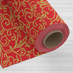 Tnt Estampado 1,40m 40g Arabesco Glitter Vermelho-126141-64256