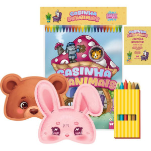 Livro Infantil Colorir Super Kit Casin.de Animais C/g