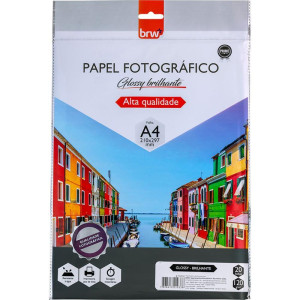 Papel Fotografico Inkjet A4 Glossy Brilhante 120g.