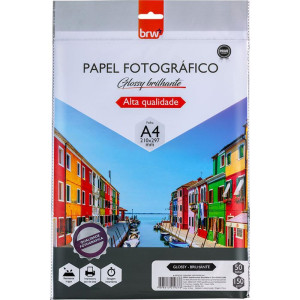 Papel Fotografico Inkjet A4 Glossy Brilhante 150g.