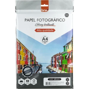 Papel Fotografico Inkjet A4 Glossy Brilhante 180g.