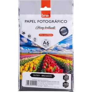 Papel Fotografico Inkjet A5 Glossy Brilhante 265g.