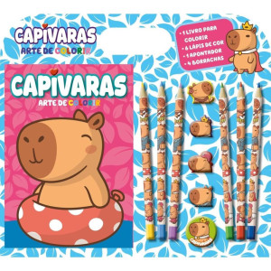 Livro Infantil Colorir Capivaras Arte De Col.kit Esco
