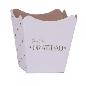 Cachepot Paper Decorado Pote 15 Essencia Bc 16x17x11cm