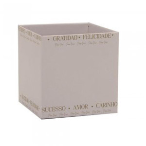 Cachepot Paper Decorado Pote 15 Essencia Nude Qd 15x15x15cm