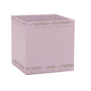 Cachepot Paper Decorado Pote 15 Essencia Rosa Qd 15x15x15cm
