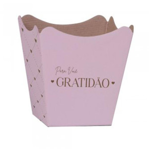 Cachepot Paper Decorado Pote 15 Essencia Rosa Quartz 16x17x11cm