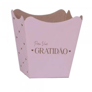 Cachepot Paper Decorado Pote 15 Essencia Rosa Quartz 16x17x11cm