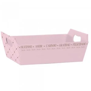 Cesta De Papel Essencia Rosa P 21,5x8x15cm