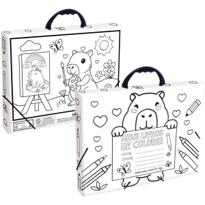Maleta Plastica Com Alca Capivara A4 Be Cappy Ii P/colorir