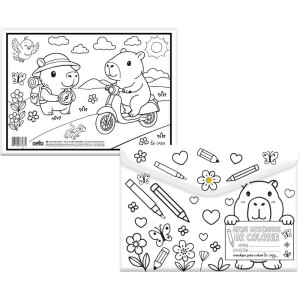 Pasta Envelope Capivara A4 Be Cappy Ii C/botao P/colorir