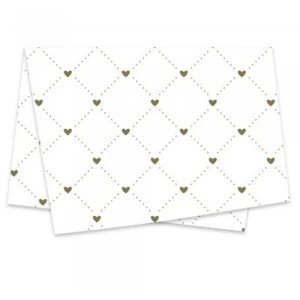 Poli Sujinho Decorado 49x69cm Heart Branco/ouro