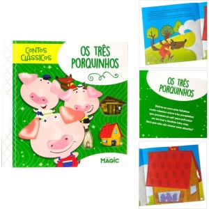 Livro Infantil Ilustrado Tres Porquinhos Contos Classicos