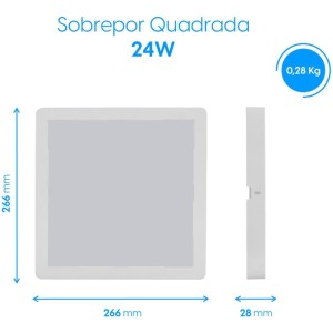 Luminaria Led Quadrada 24w Sobrepor 6500k-126697-64518