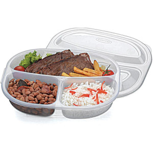 Pote Plastico Monaco C/3 Divisorias 1l