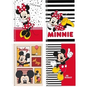 Caderno 01x1 Capa Dura Mickey E Minnie 80fls